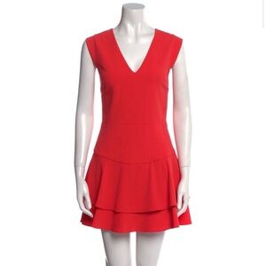 Alice + Olivia Red Ruffle Mini Dress Size 8